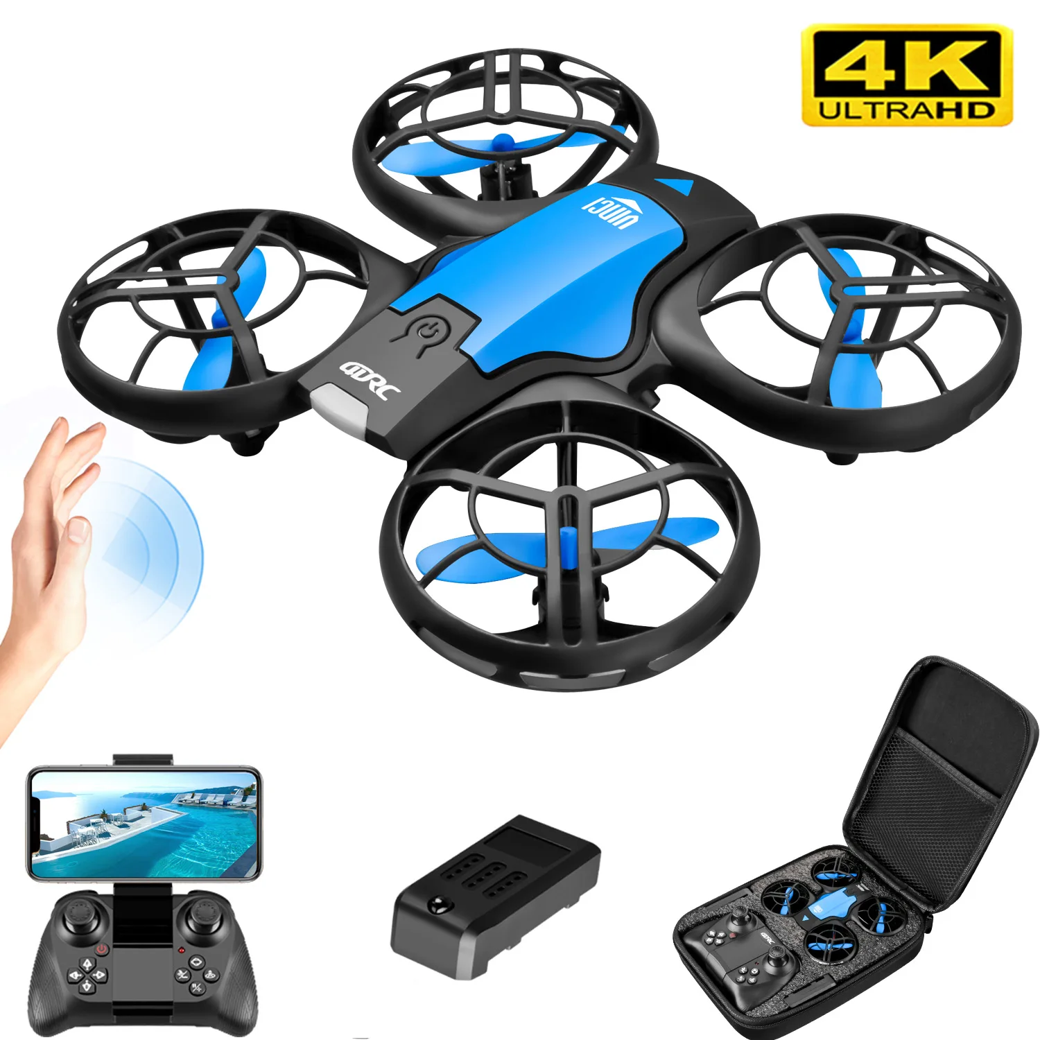 Kids Toys Helicopter - V8 Neue Mini-Drohne 4K Professionelle HD