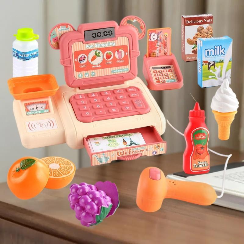 Toy Cash Register - Virtual Shopping Kassierer-Spielzeugset für Kinder, Registrierkasse-Rollenspielset