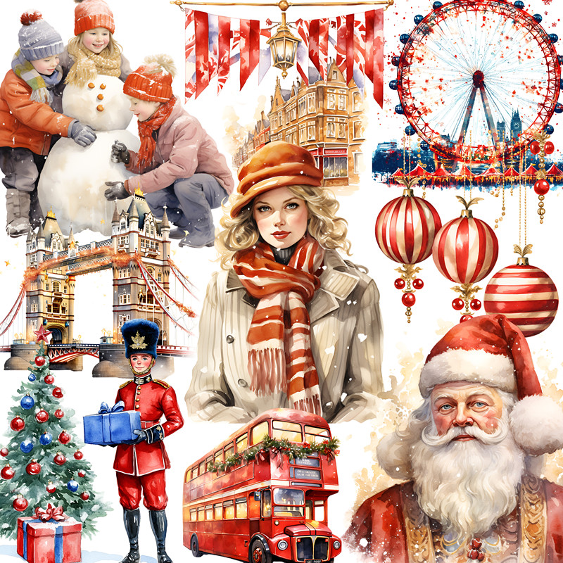Kids Toys London - London Weihnachten Aufkleber Handwerk und Scrap