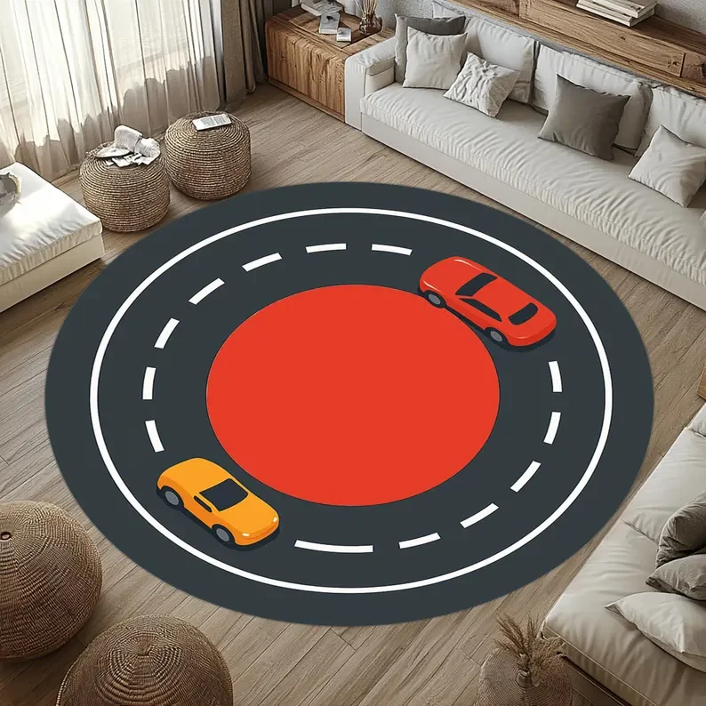 Kids Toys In Wholesale - Kinder-Rennstrecken-Teppich Runde Spielzeugauto-Spielmatte Kinderzimmer-Deko Interaktive Autorennbahn