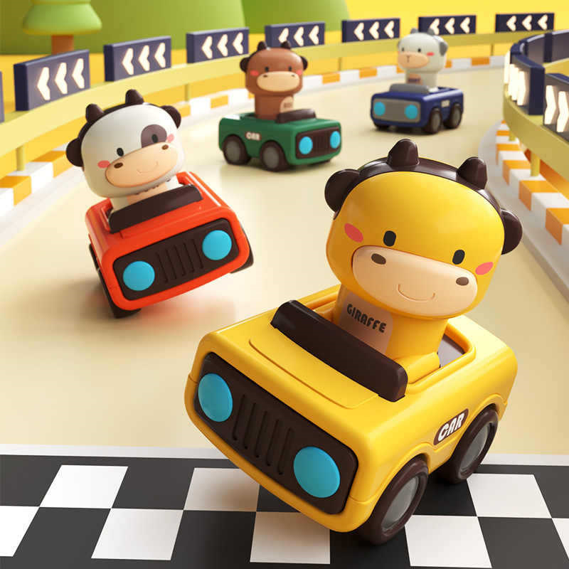 Kids Toys 2 Year Old - Tierisches Schiebe- und Loslaufsauto, robuste reibungsbetriebene