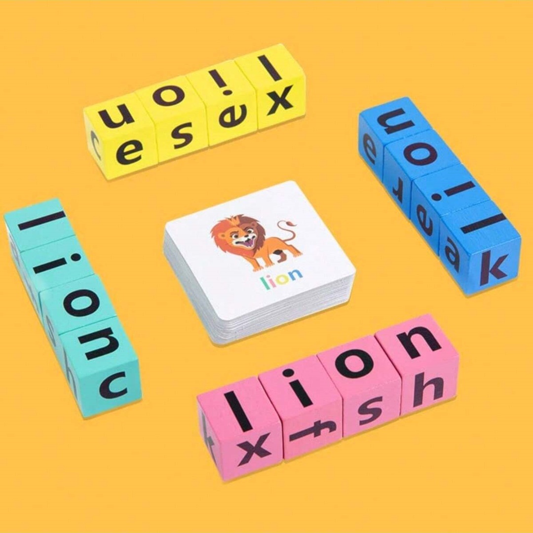 Kids Toys Lego - Alphabet-Rechtschreibbrettspiel für Kinder, 16 Buchstabenblöcke +