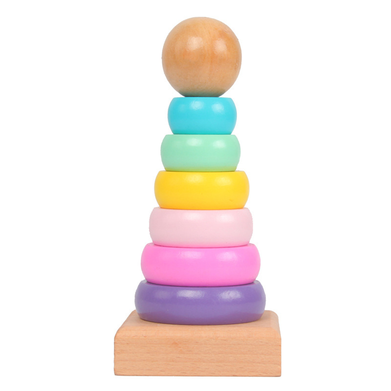 Kids Toys 2 Year Old - Kinder Regenbogen Turm Ferrule Holz Spielzeug