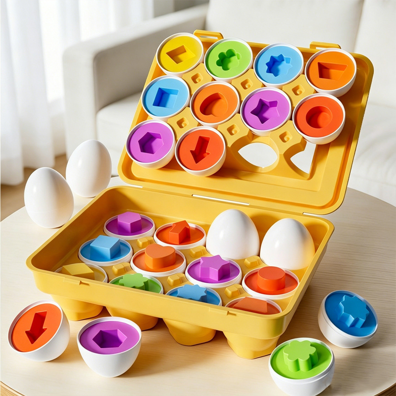 Kids Toys 2 Year Old - Montessori-Spiele Baby-Spielzeug Intelligentes Ei-förmiges Zuordnungspuzzle für