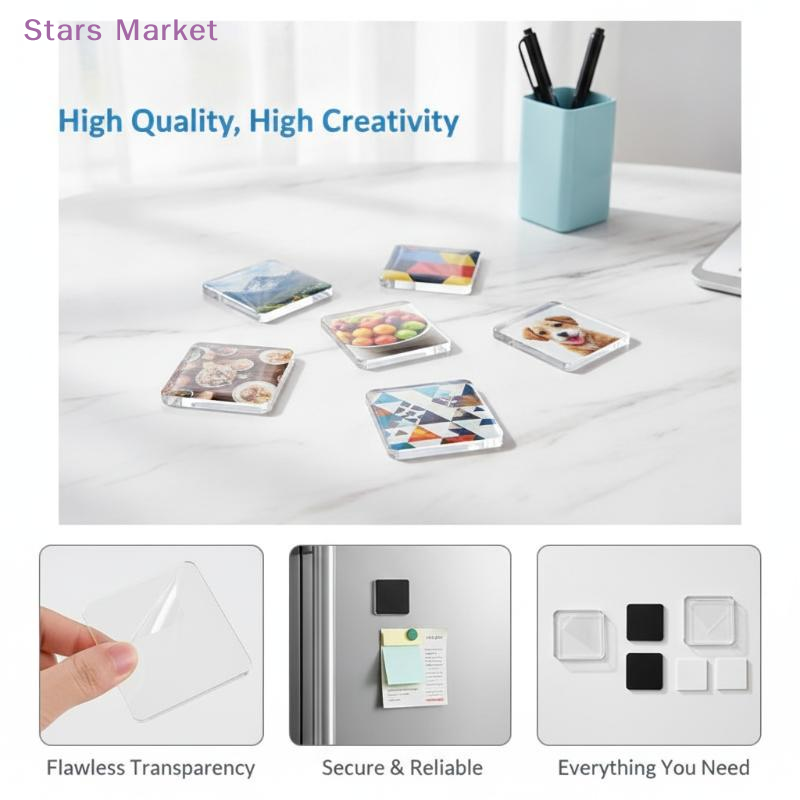 Kids & Toys Expo Saudi Arabia - 5er-Set DIY Transparente Acryl-Magnete, Quadratische und
