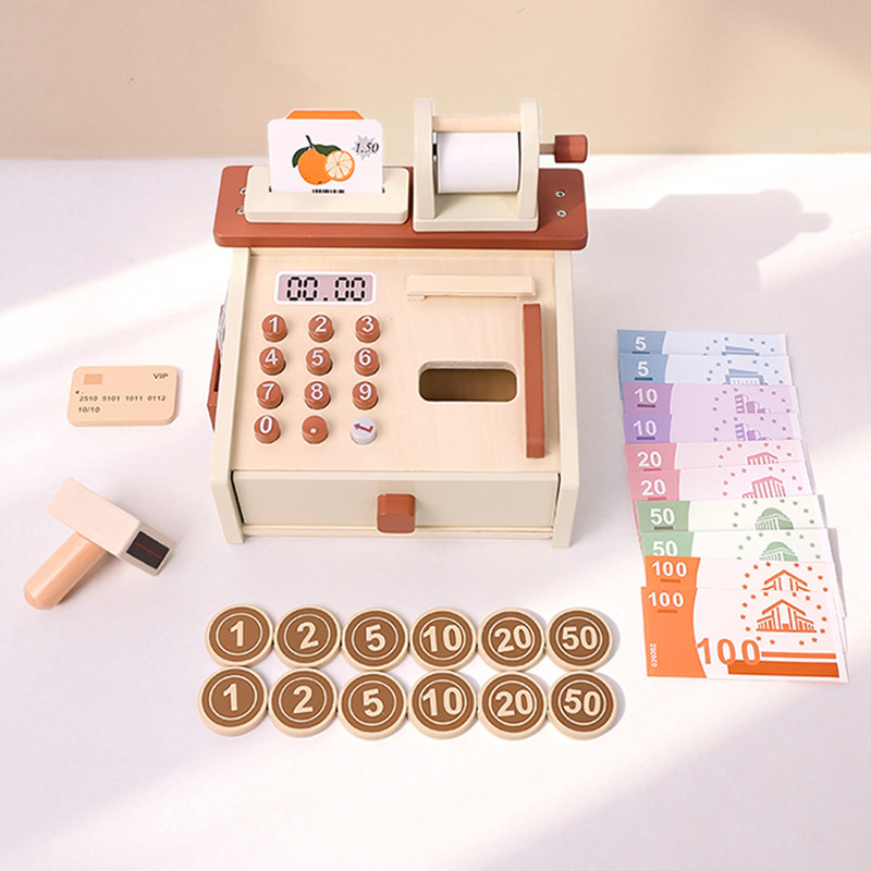 Toy Cash Register - Kinder-Simulationskasse mit Währungserkennung, Digitale Lebenskognition, Frühpädagogisches