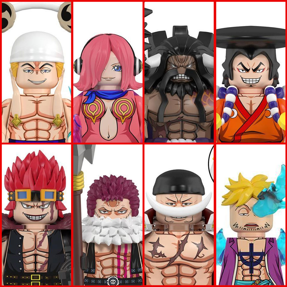 Lego Building Blocks - One Piece Baustein-Minifiguren 8 Stück Kaido