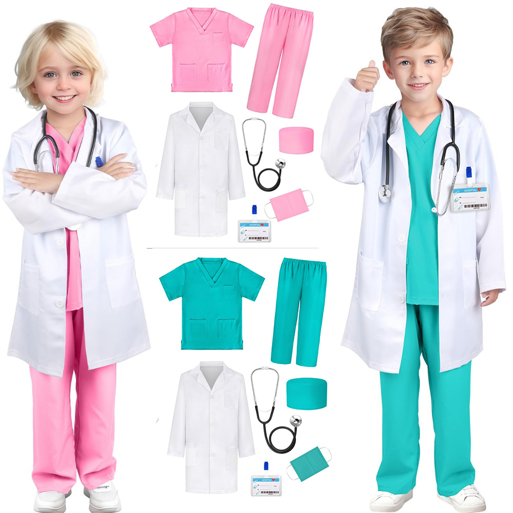 Top Kids Xmas Toys - Jungen Mädchen Simulations-Doktor-Krankenschwester-Arbeitsuniform mit Spielzeugsets Kinderkleidung