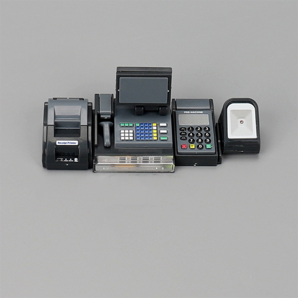 Toy Cash Register - Mini-Haus-Kasse DIY Schwarz-Grau Miniatur-Kasse im Maßstab
