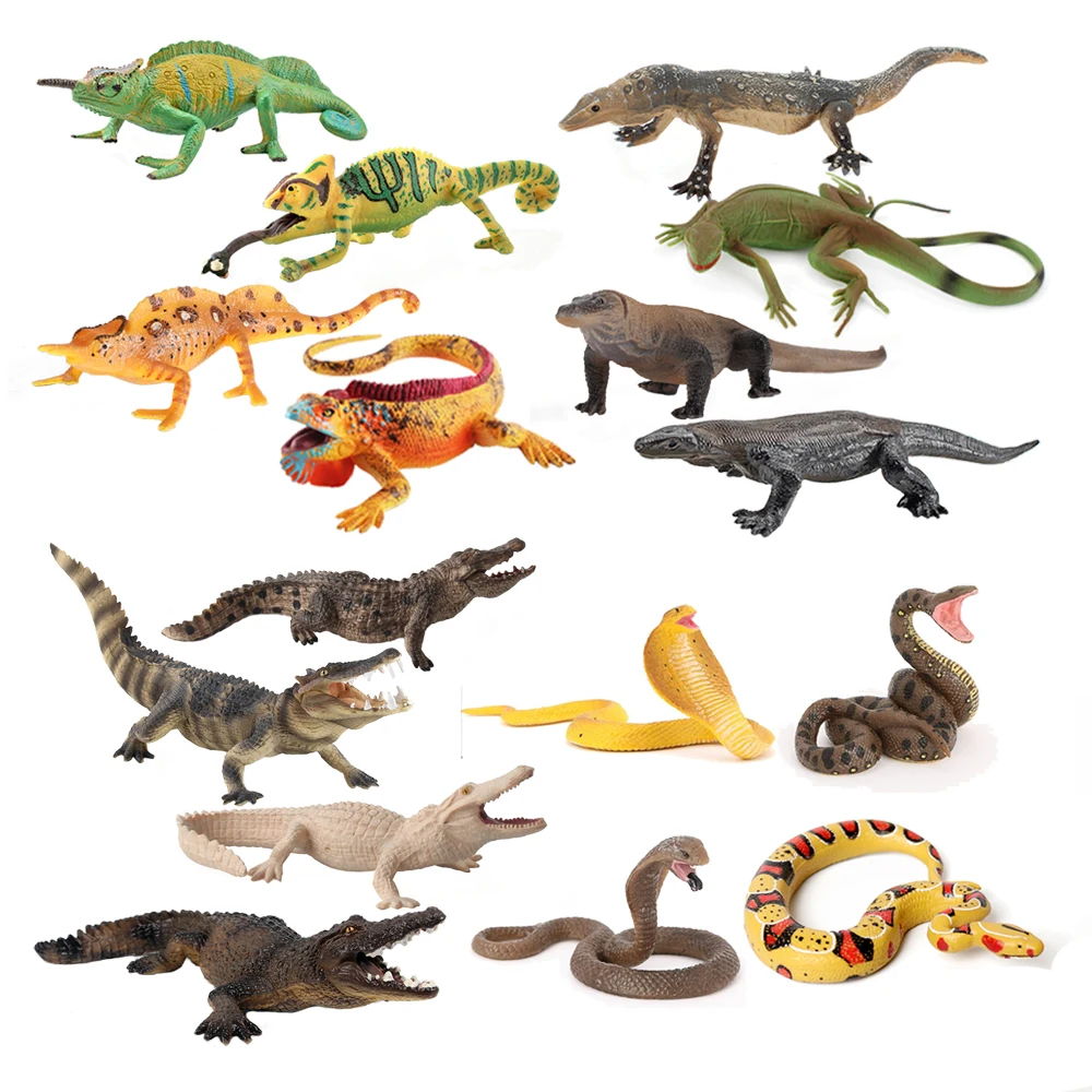 Kids Toys Review - Plastik-Chamäleon-Modell Spielzeug Iguana Krokodil Figur Eidechse