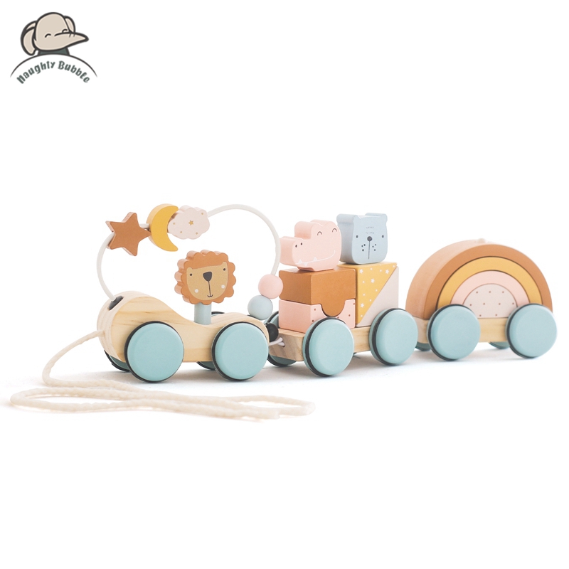 Kids Toys 2 Year Old - Holz Montessori Spielzeug Tier Block Zug