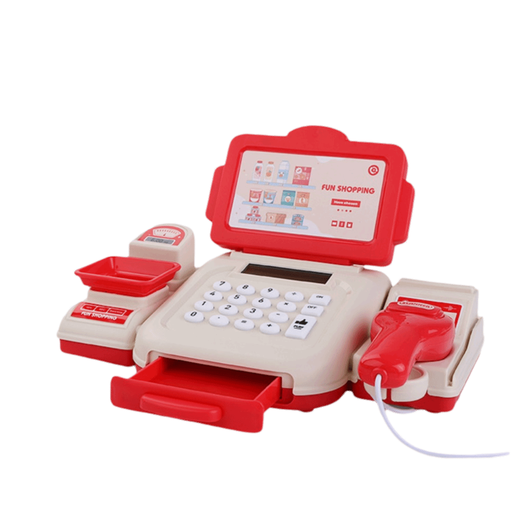 Toy Cash Register - Puzzle-Simulation Supermarkt-Kasse Spaßiges Geschenk Kassen-Modell Rollenspiel