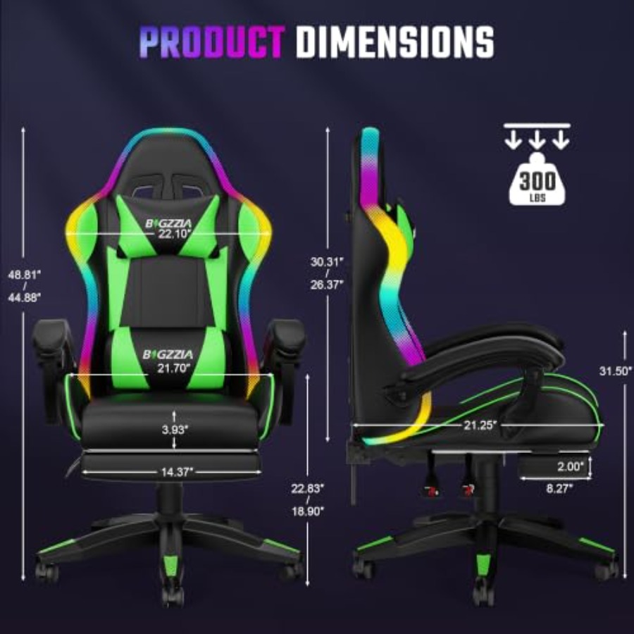 RGB-Gaming-Stuhl mit Fußstütze – Kids & Toys Expo Saudi Arabia Bewertung und Preis
