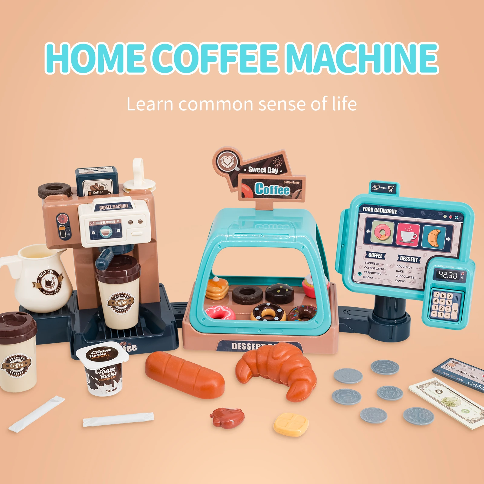 3-in-1-Kaffeemaschinen-Spielze – Toy Cash Register Bewertung und Preis
